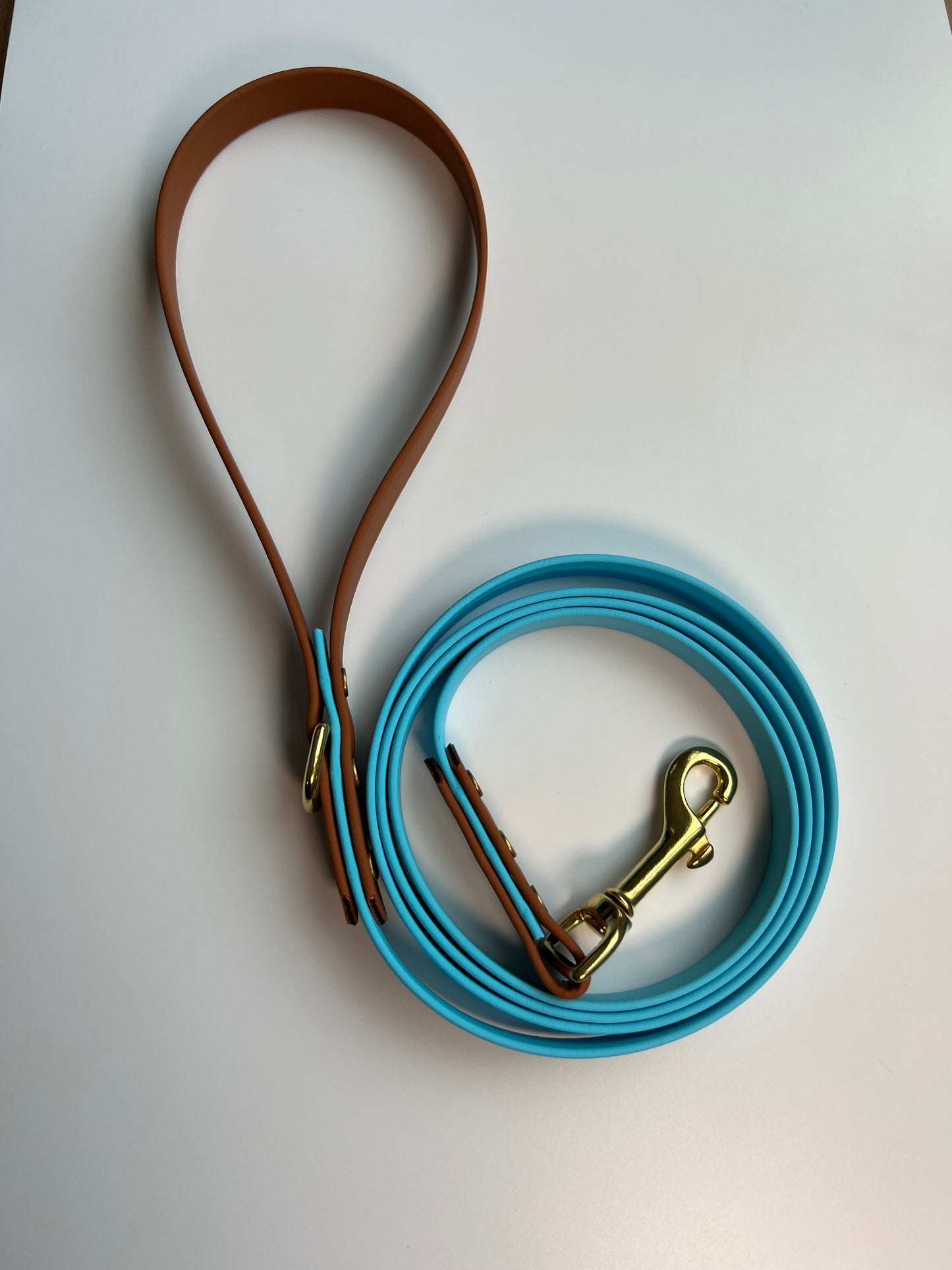 Two-tone Biothane Baby Blue and Tan