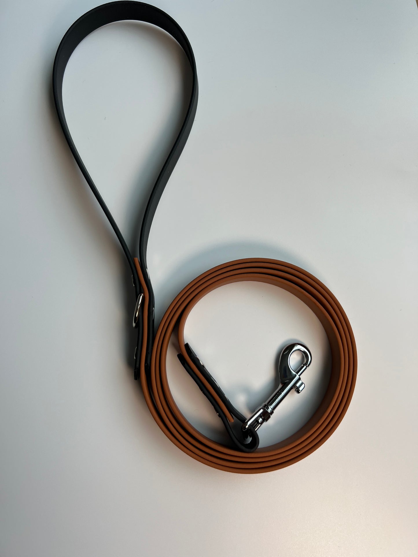 Two-tone Biothane Leash Tan and Black