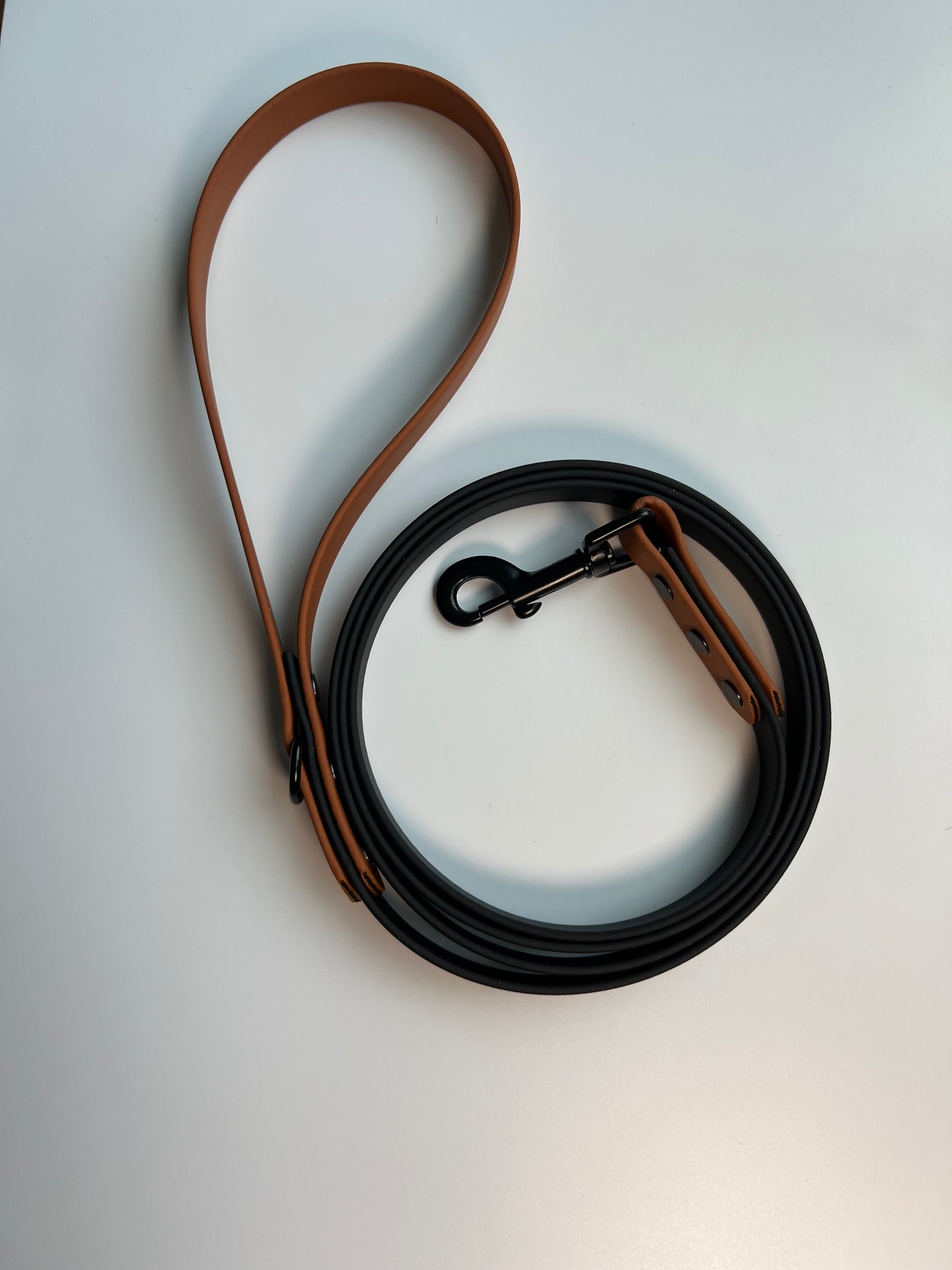 Two-tone Biothane Leash Black and Tan
