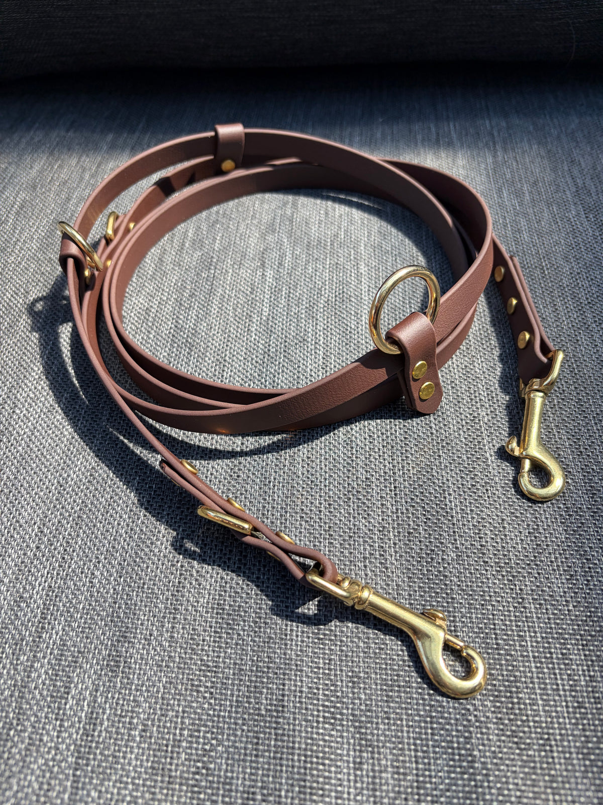Hands-Free All-in-One Biothane Leash Dark Brown
