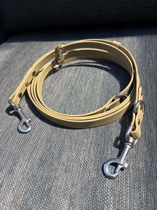 Hands-Free All-in-One Biothane Leash Sahara Tan
