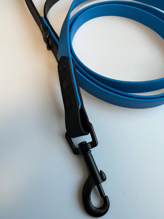 Two-tone Biothane Leash Sky Blue and Black