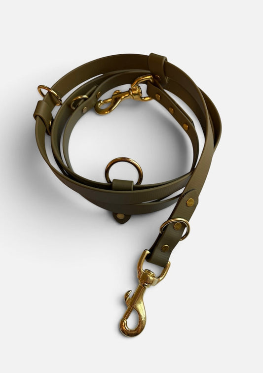 Hands-Free All-in-One Biothane Leash Olive