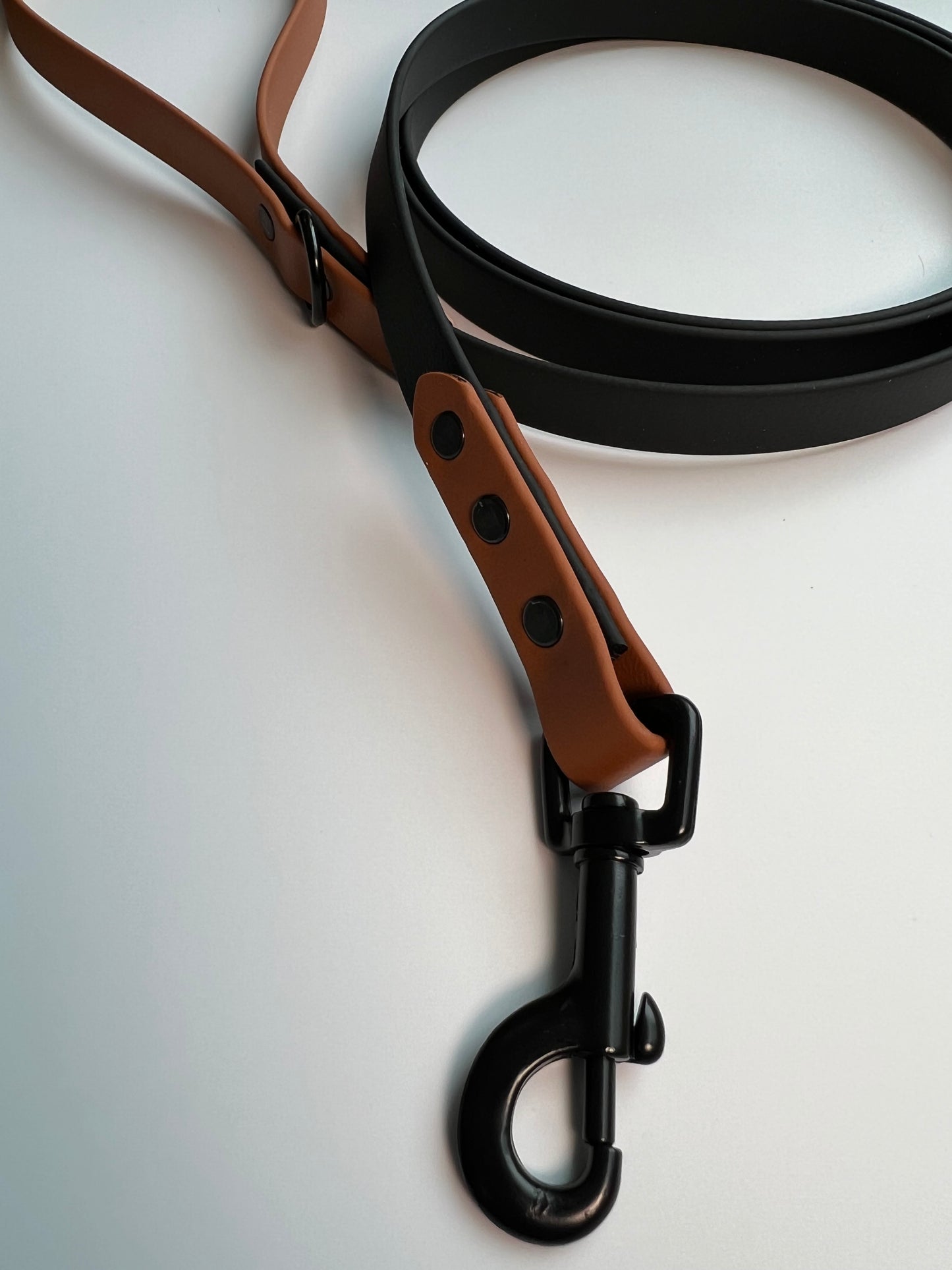Two-tone Biothane Leash Black and Tan
