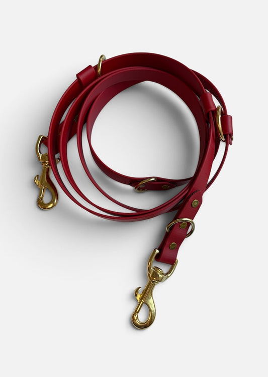 Hands-Free All-in-One Biothane Leash Cranberry