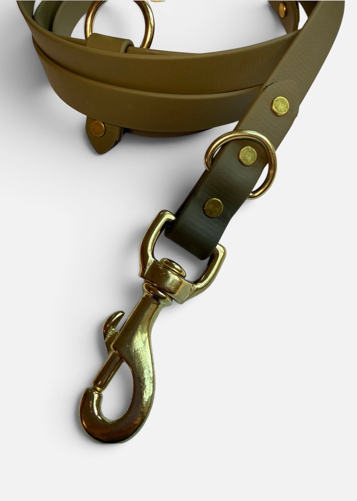Hands-Free All-in-One Biothane Leash Olive