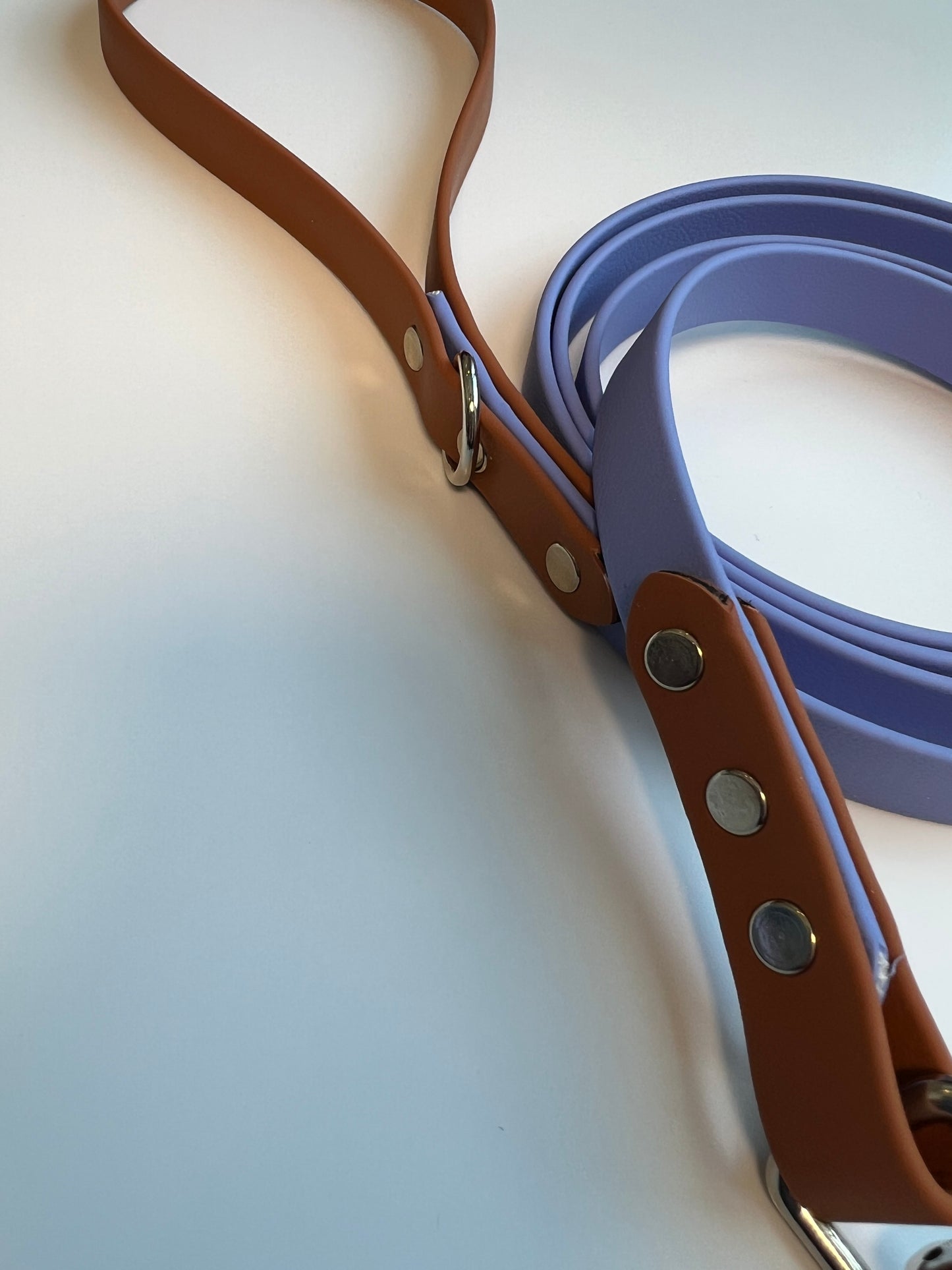 Two-tone Biothane Leash Periwinkle and Tan