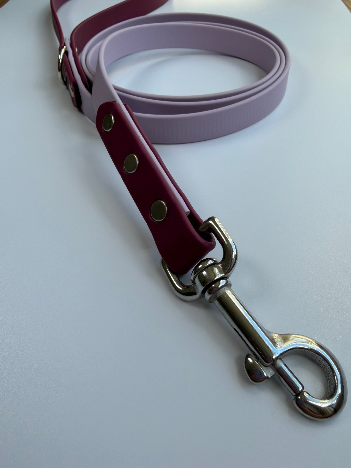 Two-tone Biothane Leash Lavender and Wine
