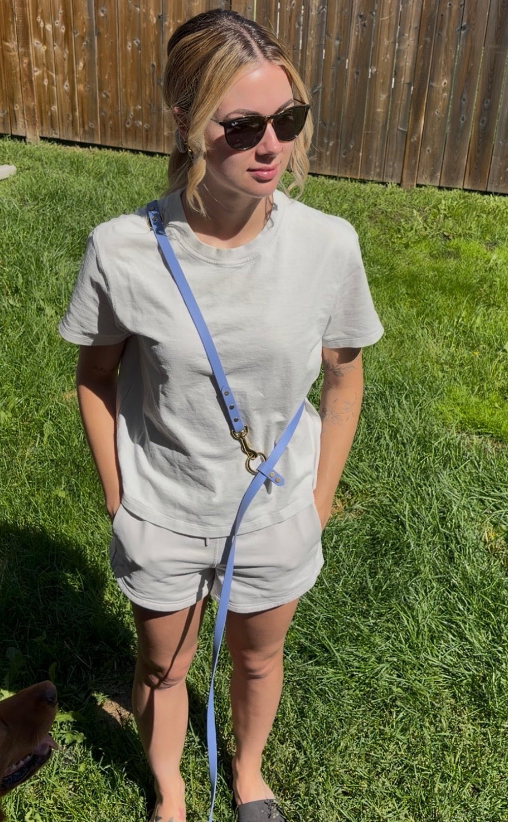 Hands-Free All-in-One Biothane Leash Periwinkle