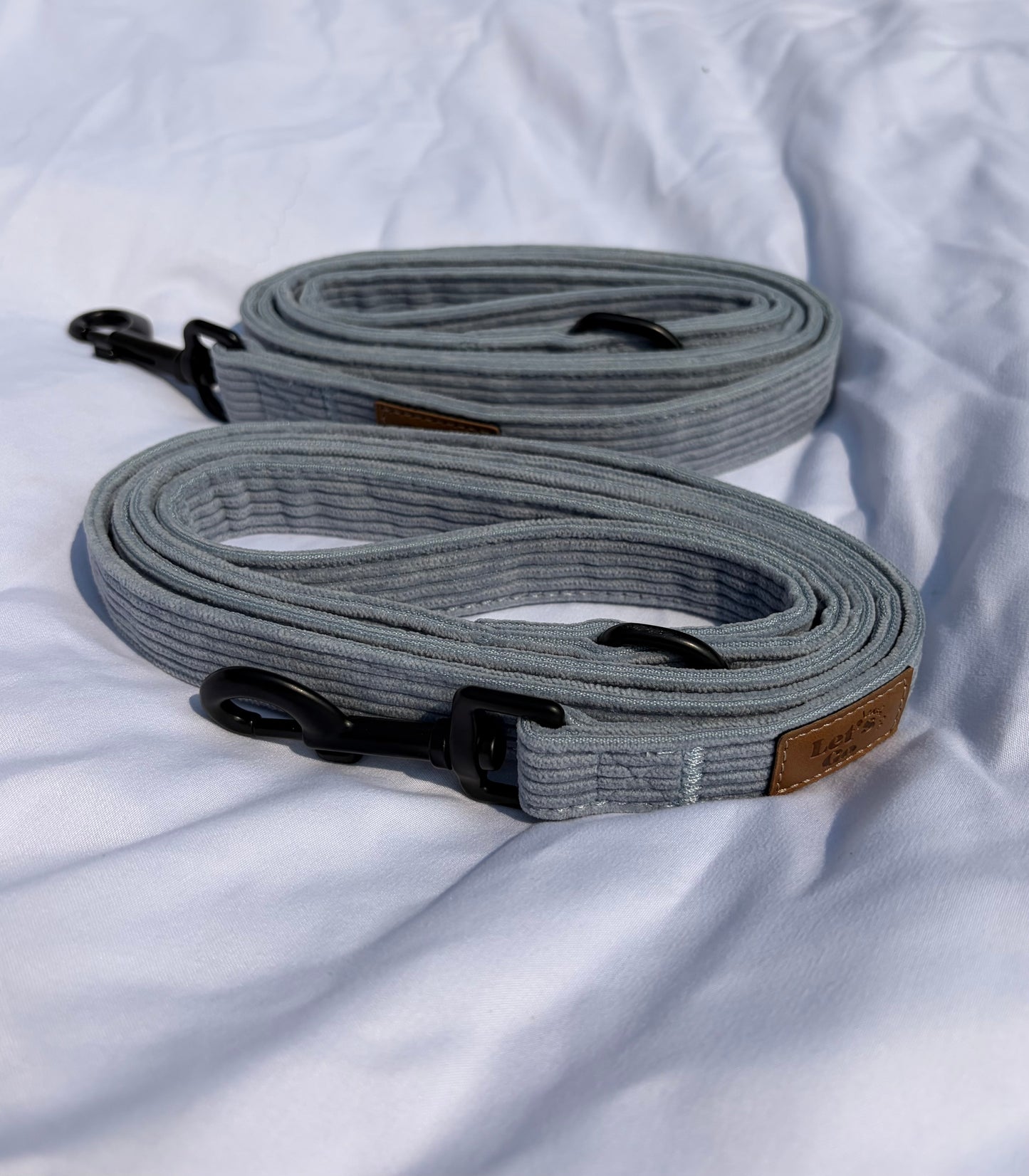 Steel Blue Corduroy Leash