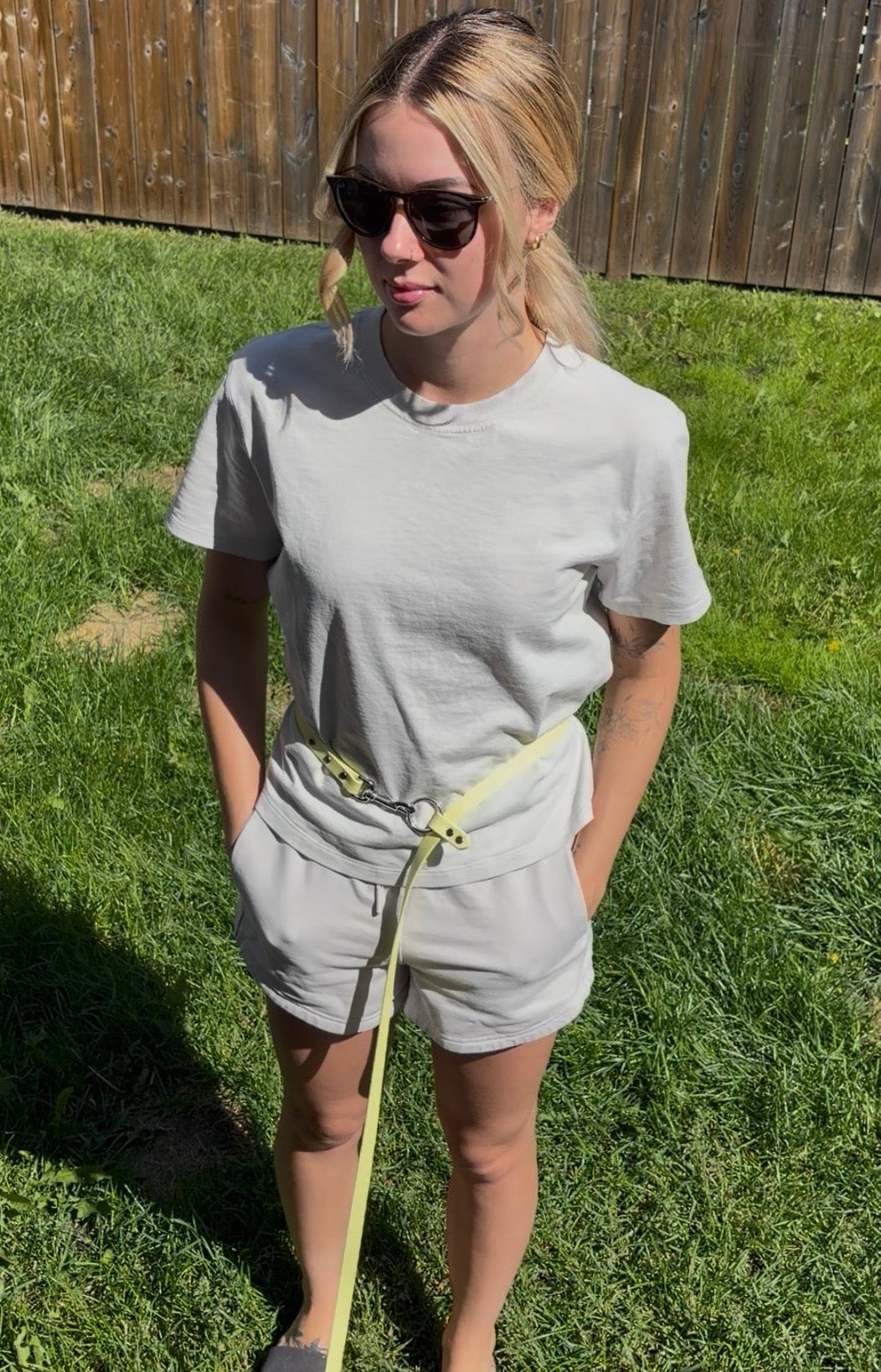 Hands-Free All-in-One Biothane Leash Lemonade