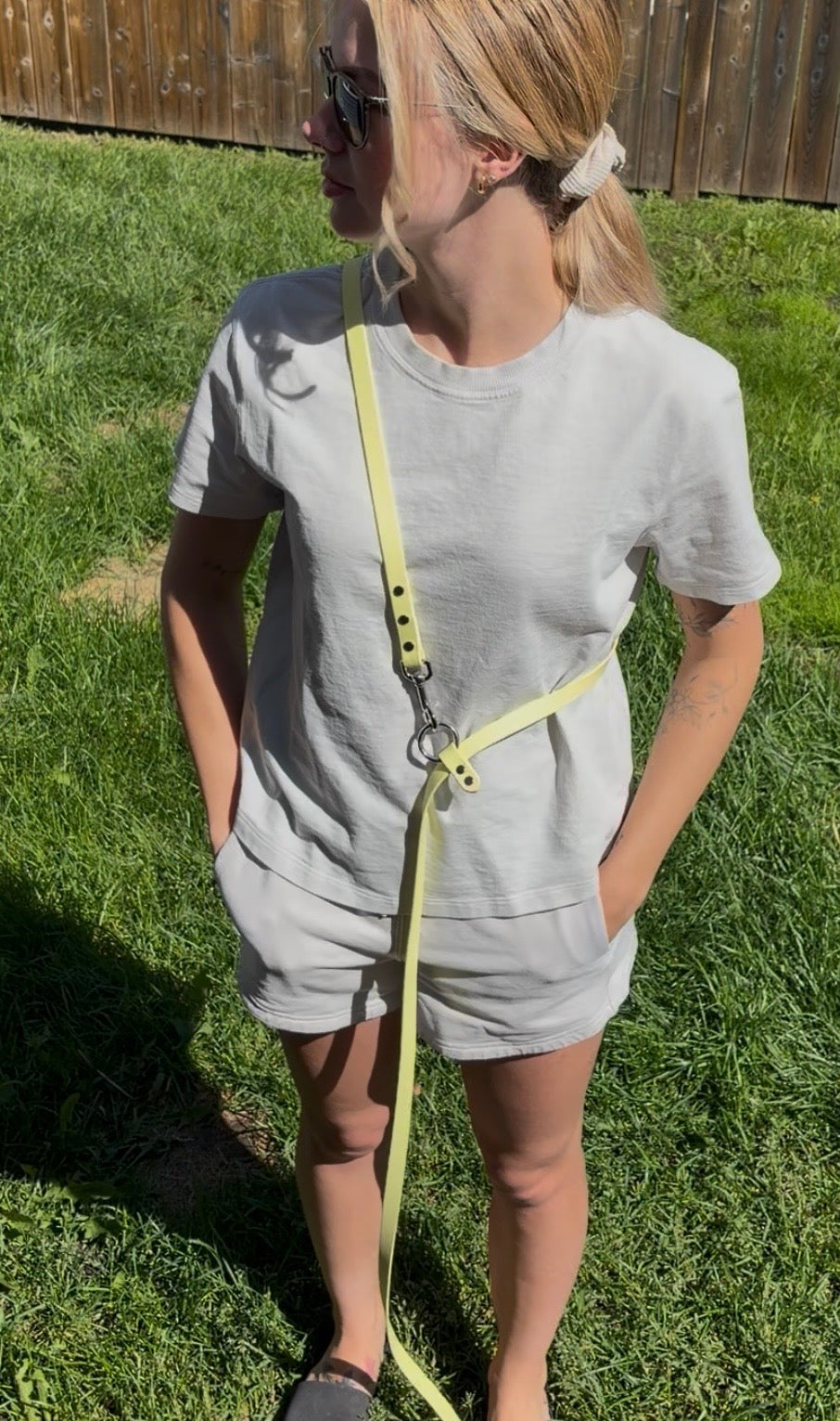 Hands-Free All-in-One Biothane Leash Lemonade