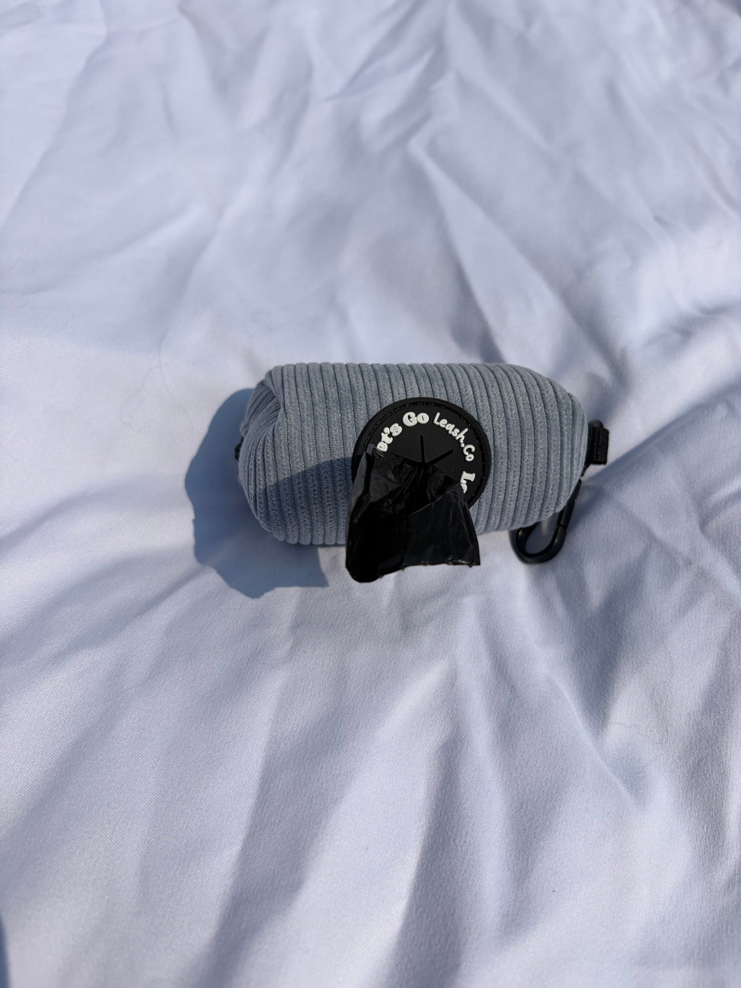 Steel Blue Corduroy Poop Bag Holder