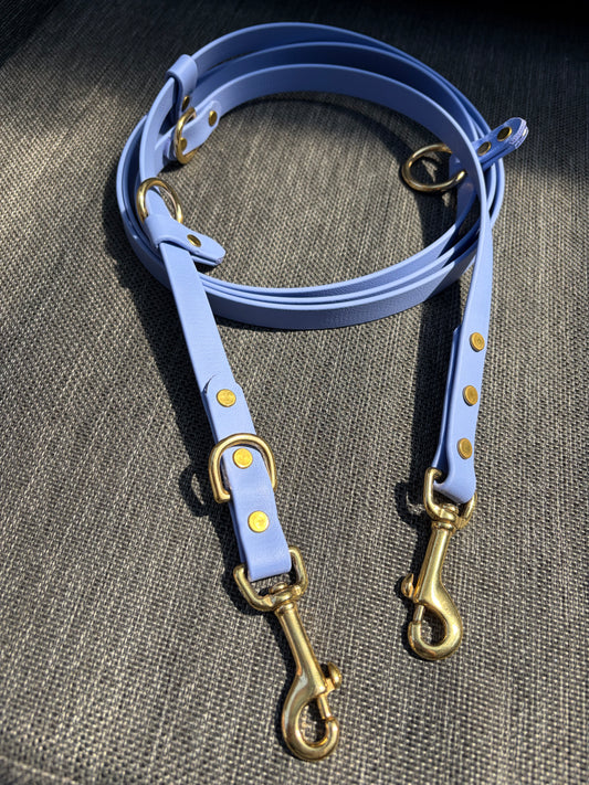 Hands-Free All-in-One Biothane Leash Periwinkle
