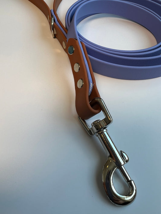 Two-tone Biothane Leash Periwinkle and Tan