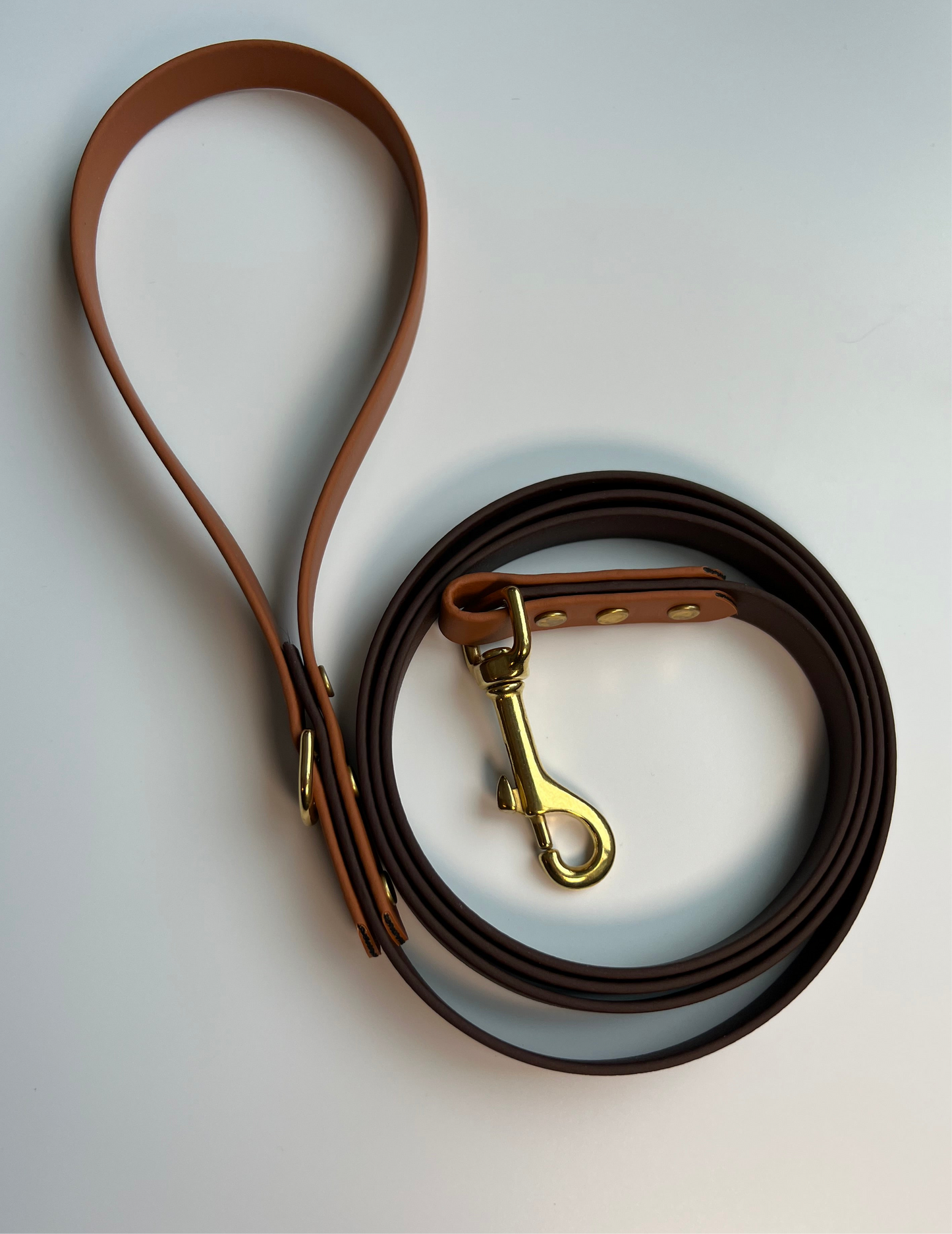 Two-tone Biothane Leash Dark Brown and Tan