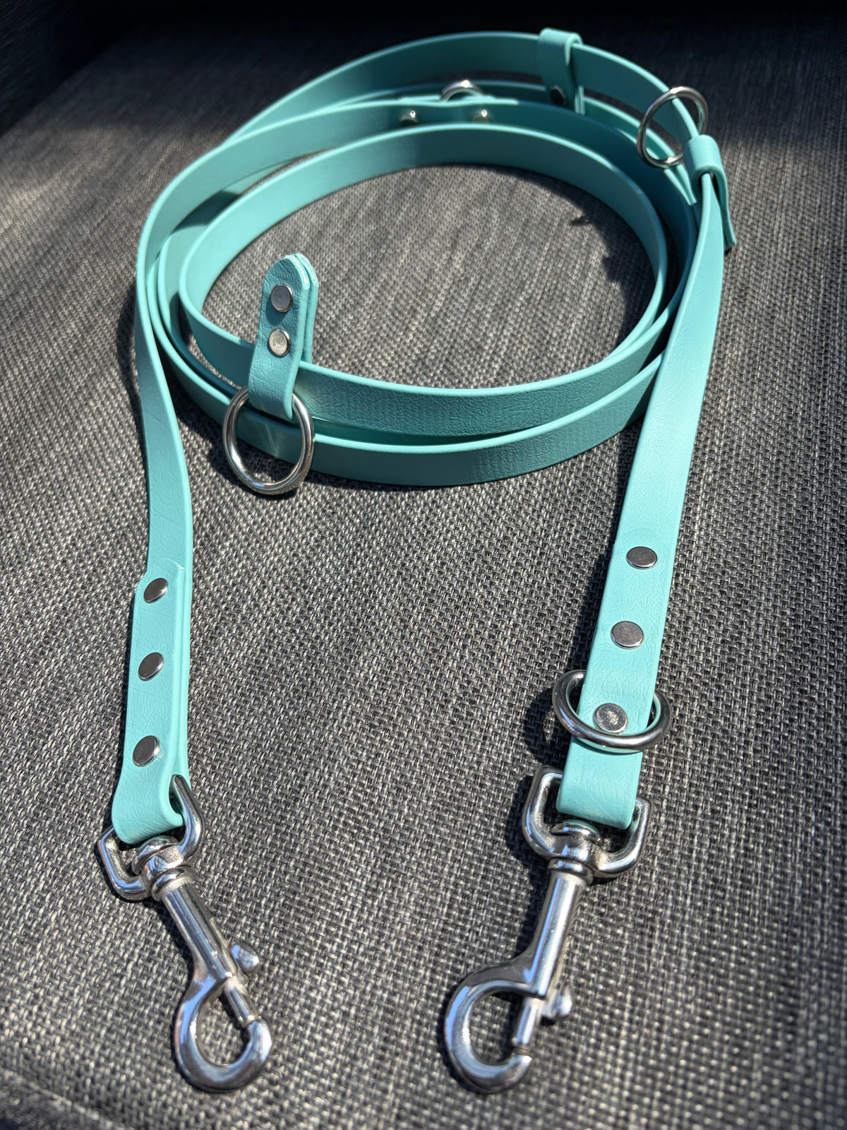 Hands-Free All-in-One Biothane Leash Teal