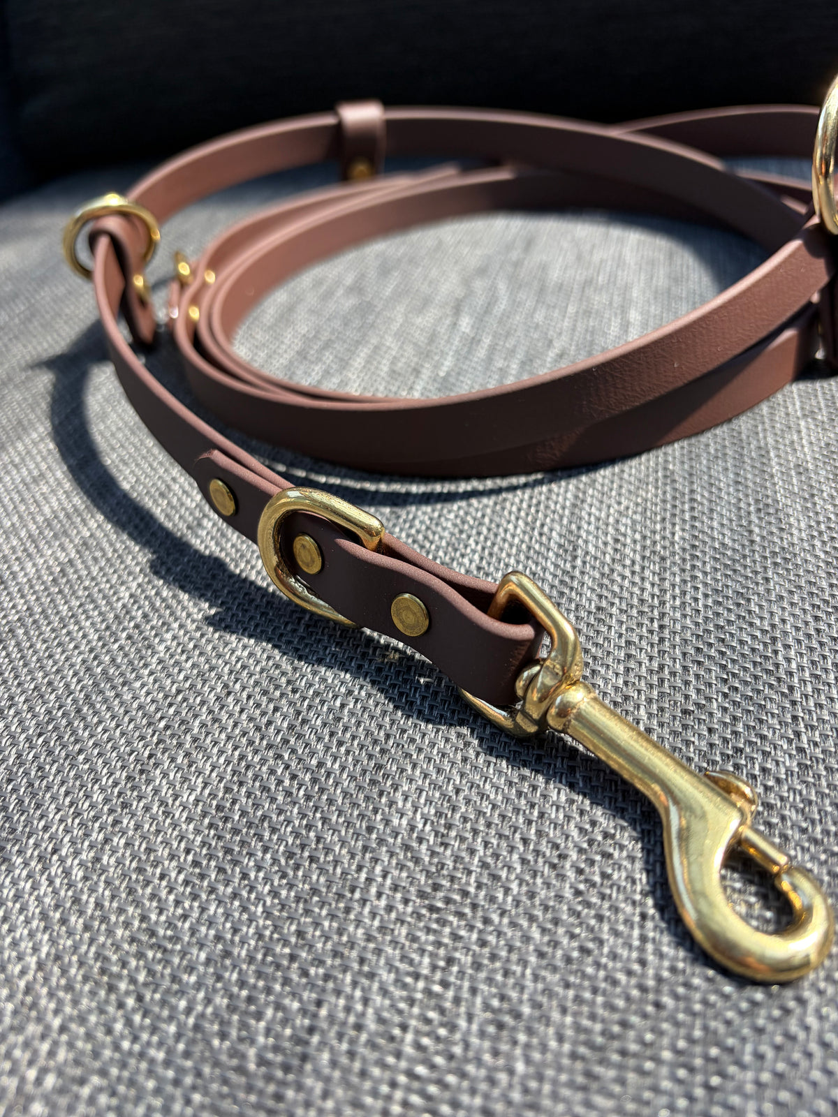 Hands-Free All-in-One Biothane Leash Dark Brown