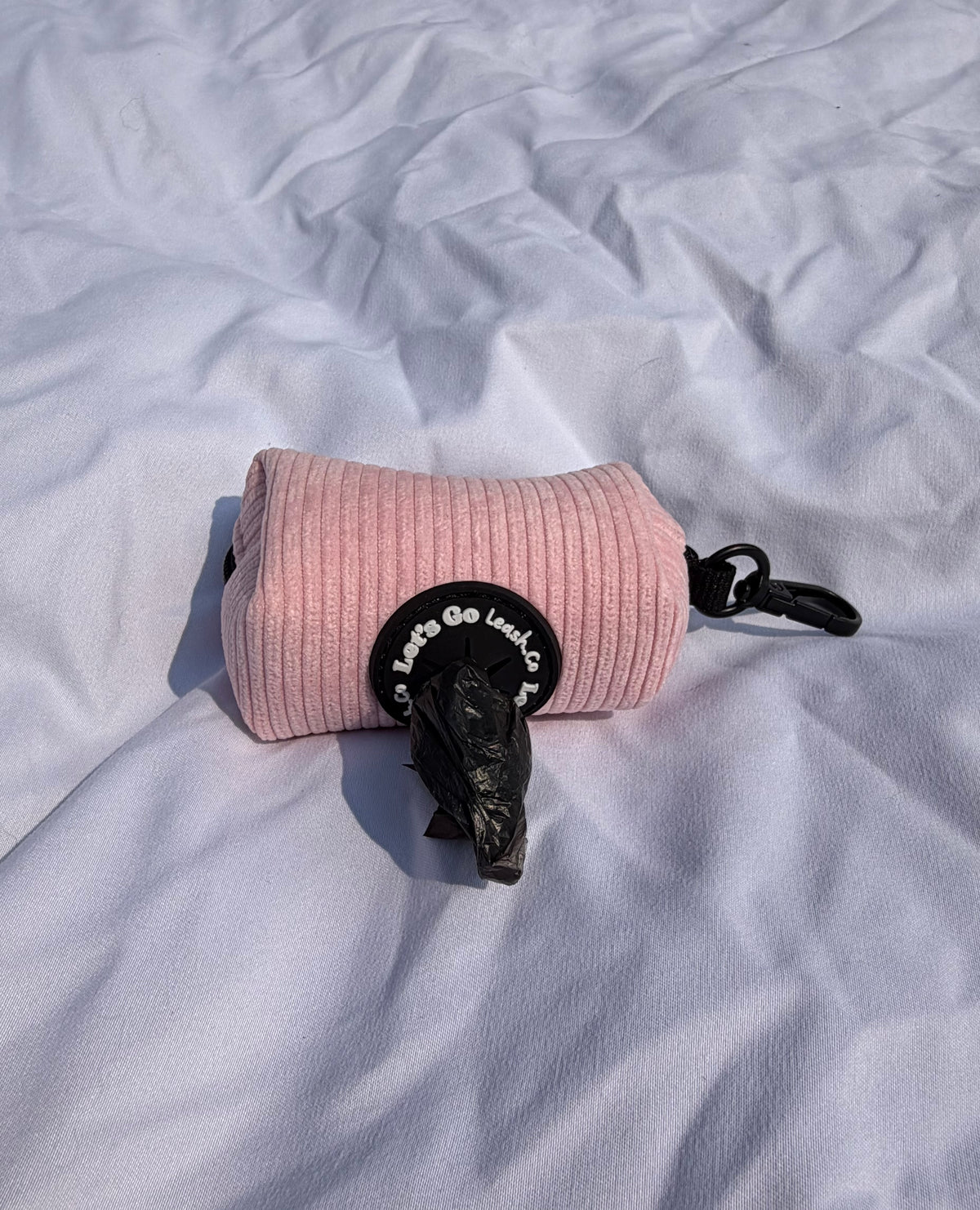 Petal Pink Corduroy Poop Bag Holder