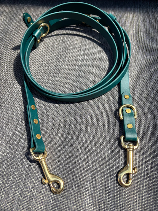 Hands-Free All-in-One Biothane Leash Hunter Green