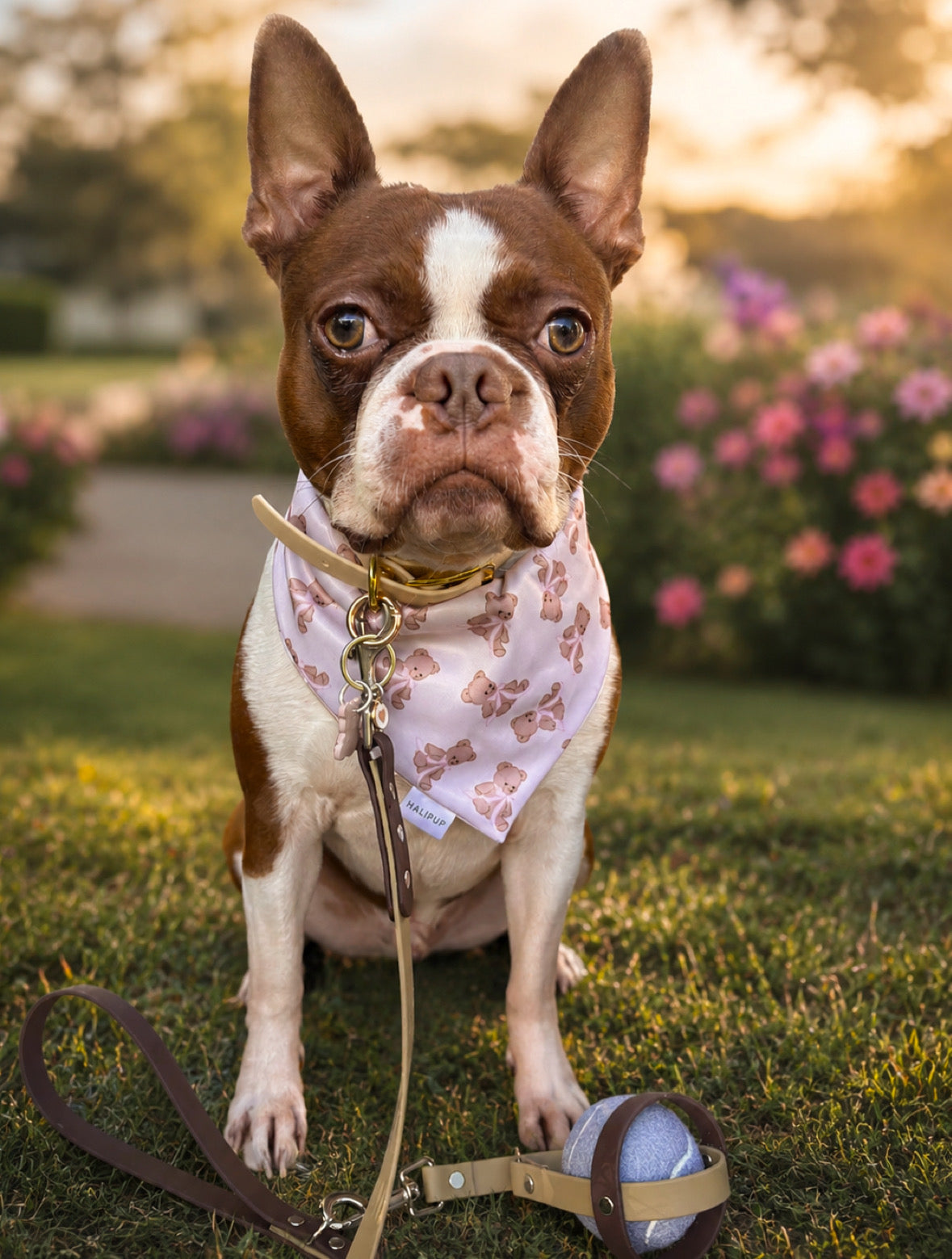 Two-tone Biothane Leash Sahara and Dark Brown
